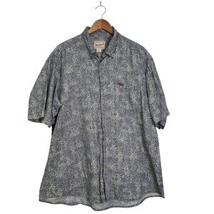 Woolrich Men’s XL Cotton Blue Print Short Sleeve Button Down Shirt